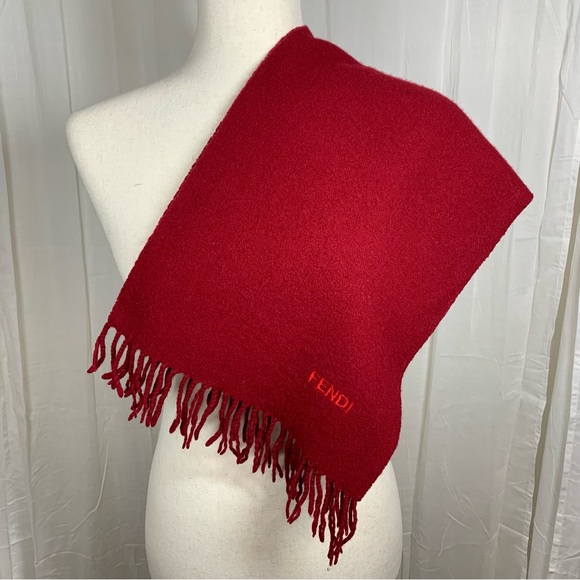 Vintage Dark Red Scarf Wool - Picture 1 of 4